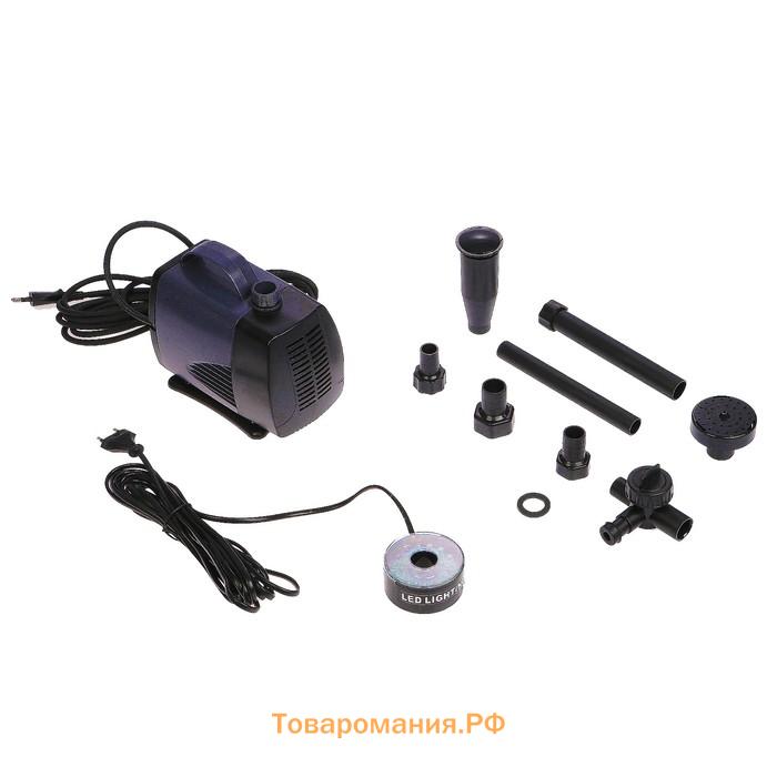 Фонтан садовый с подсветкой LED-10000FP, 100 Вт, h = 6 м, 6500 л/ч, 30 LED-ламп, кабель 5 м