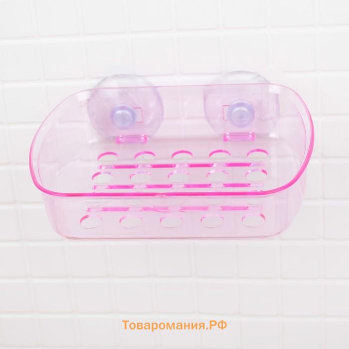 Мыльница на присосках Bath Collection, пластик, 13×10×3 см, цвет МИКС