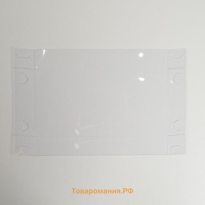 Коробка для печенья, кондитерская упаковка с PVC крышкой, Hand made, 10.5 х 21 х 3 см