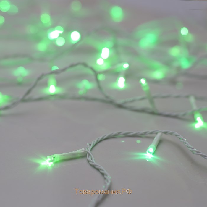 Гирлянда «Нить» 5 м, IP20, белая нить, 50 LED, свечение зелёное, 8 режимов, 220 В