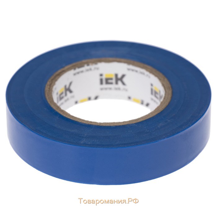 Изолента IEK, ПВХ, 15 мм х 20 м, 130 мкм, синяя