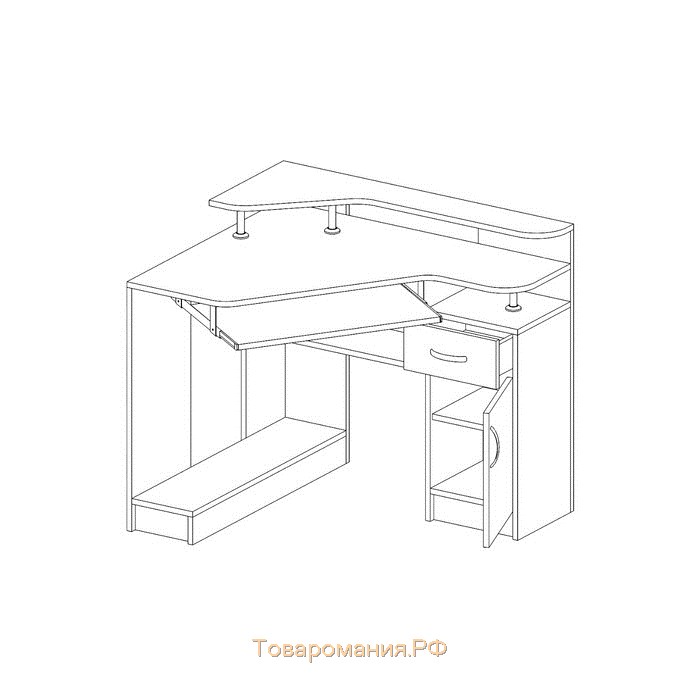 Стол компьютерный «Интел 5», 950×800×830 мм, цвет бодега тёмный / бодега светлый