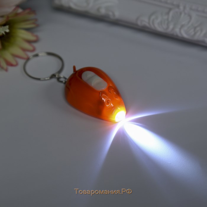 Фонарик свет на кольце "Маленький мышонок" МИКС 3,7х2,4х1,5 см