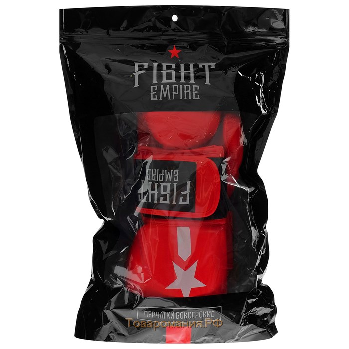 Перчатки боксёрские детские FIGHT EMPIRE, красные, размер 16 oz