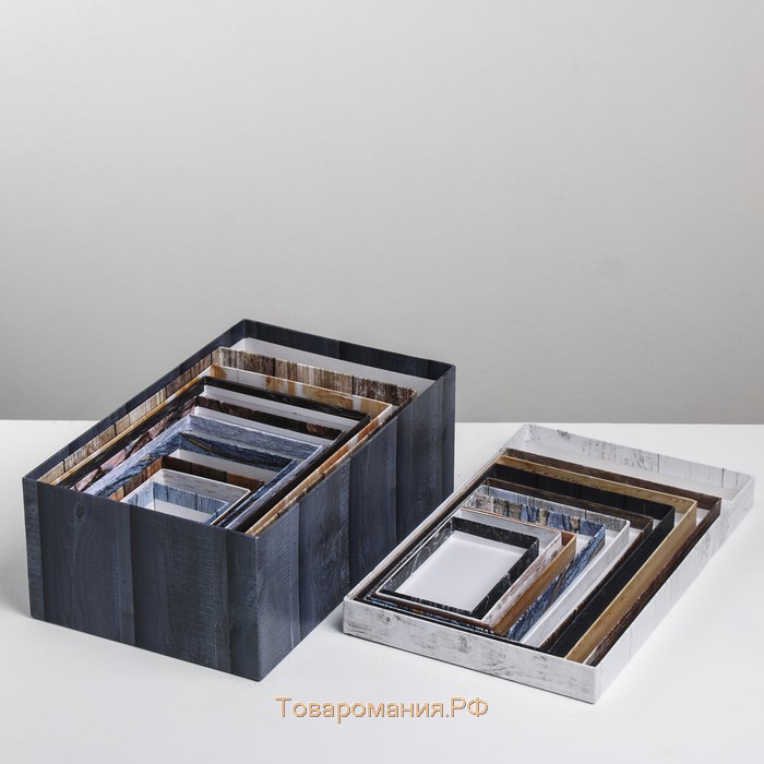 Набор коробок 10 в 1, упаковка подарочная, «Текстурный», 12 х 7 х 4 - 32.5 х 20 х 12.5 см