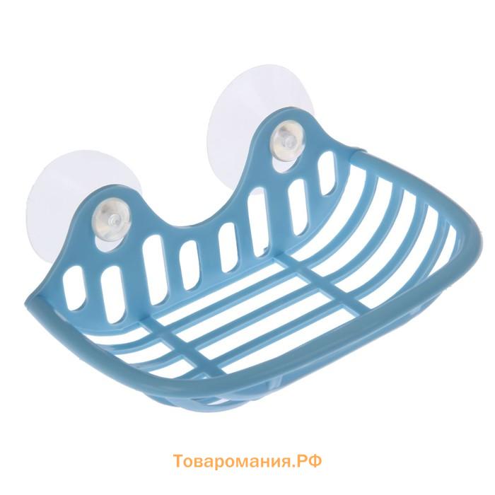 Мыльница на присосках Полимербыт, пластик, 16×10×6.5 см, МИКС