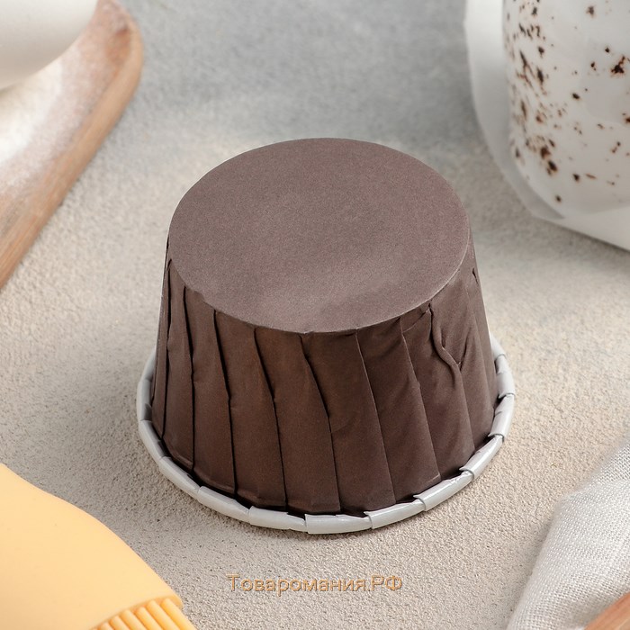 Форма для выпечки круглая «Шоколад с молоком», d=6,5 см, цвет коричневый