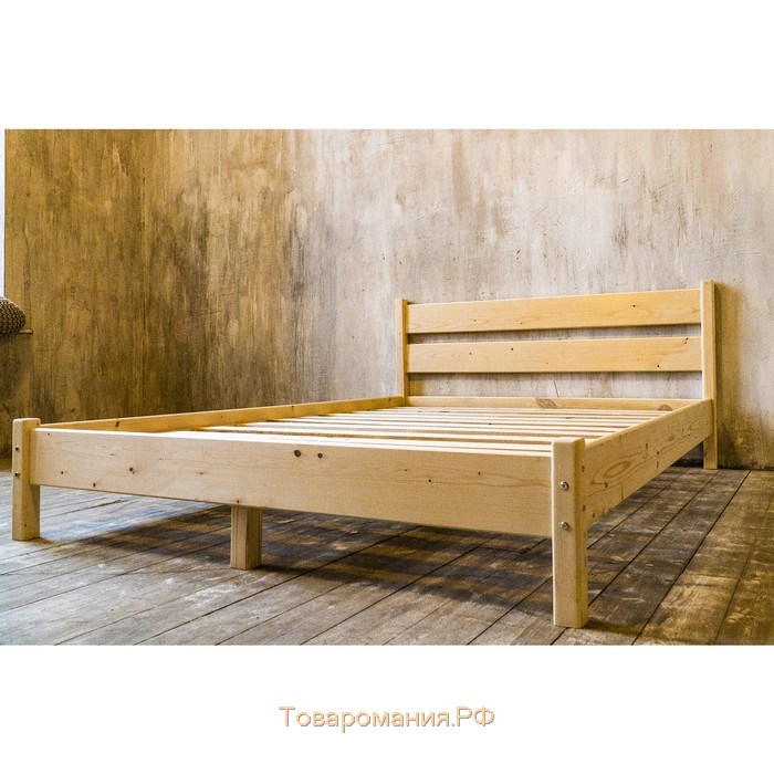 Двуспальная кровать «Кантри», 1400×2000, массив сосны, без покрытия