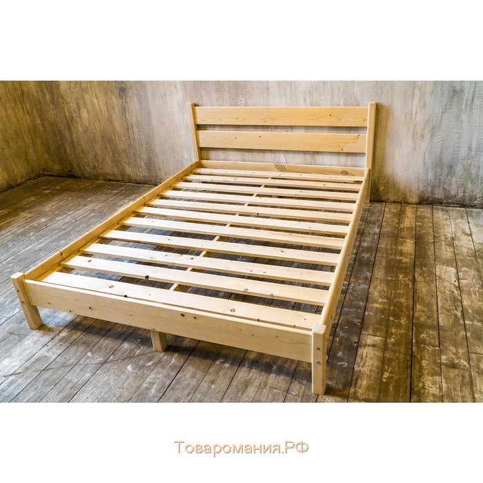 Двуспальная кровать «Кантри», 1600×2000, массив сосны, без покрытия