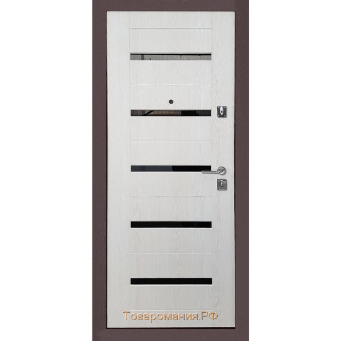Входная дверь SalvaDoor 2, 2050 × 960 мм, левая, цвет чёрный муар / экодуб