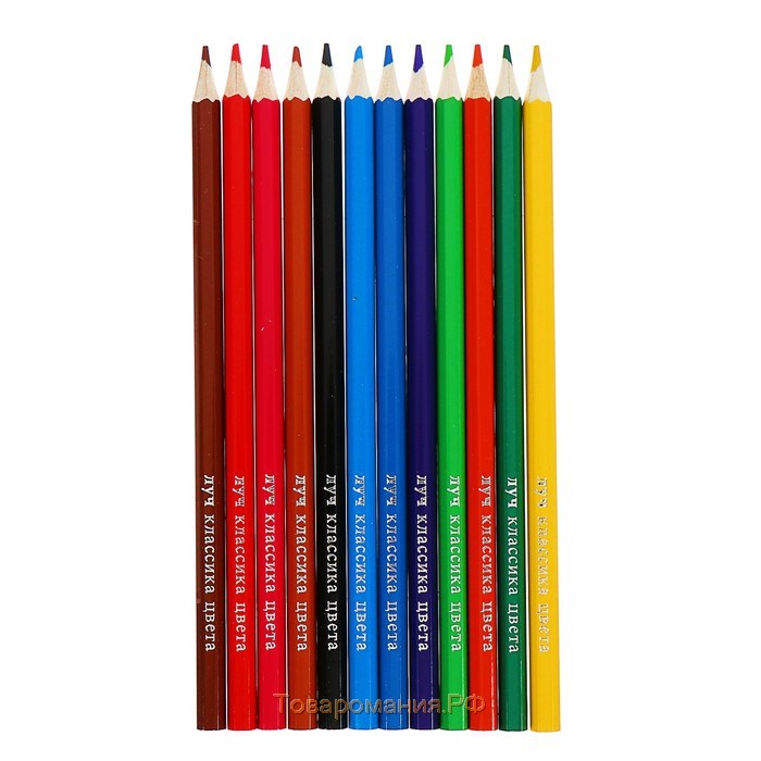 Цветные карандаши 12 цветов "Классика", шестигранные