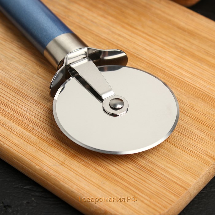 Нож для пиццы и теста Lаgооnа, 19 см, нержавеющая сталь, цвет голубой металлик