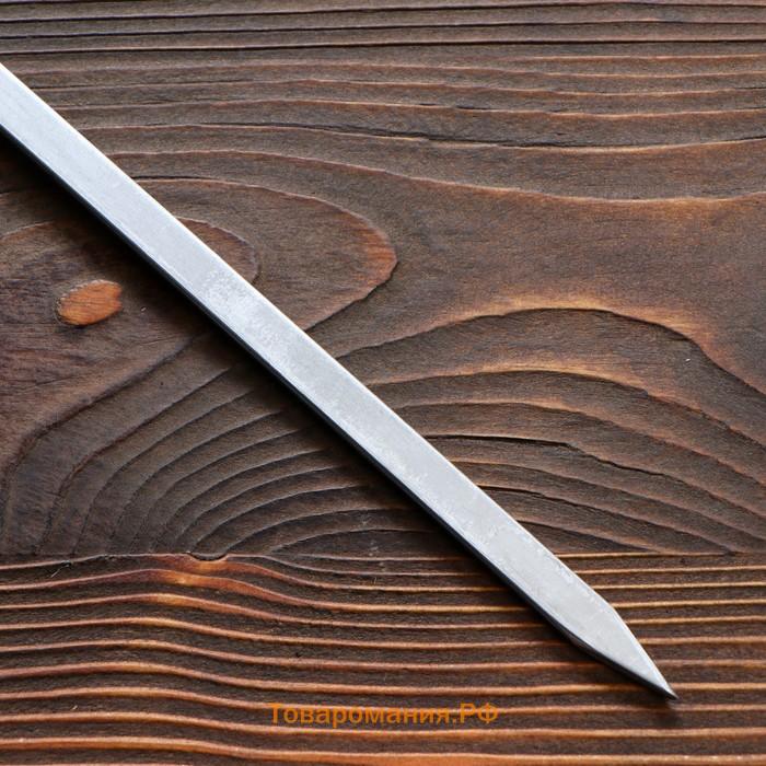 Шампур узбекский с деревянной ручкой, рабочая длина - 40 см, ширина - 10 мм, толщина - 3 мм