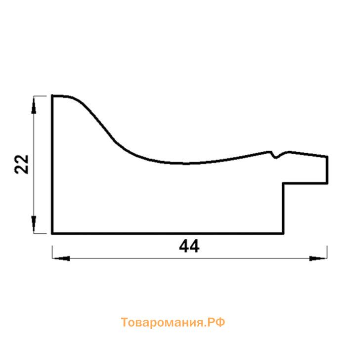 Рама для картин (зеркал) 30 х 40 х 4,4 см, пластиковая, Calligrata 6744, дерево с белой и золотой патиной