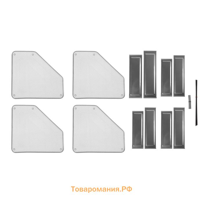 Лоток вертикальный для бумаг, 3 отделения, металлическая сетка, серый