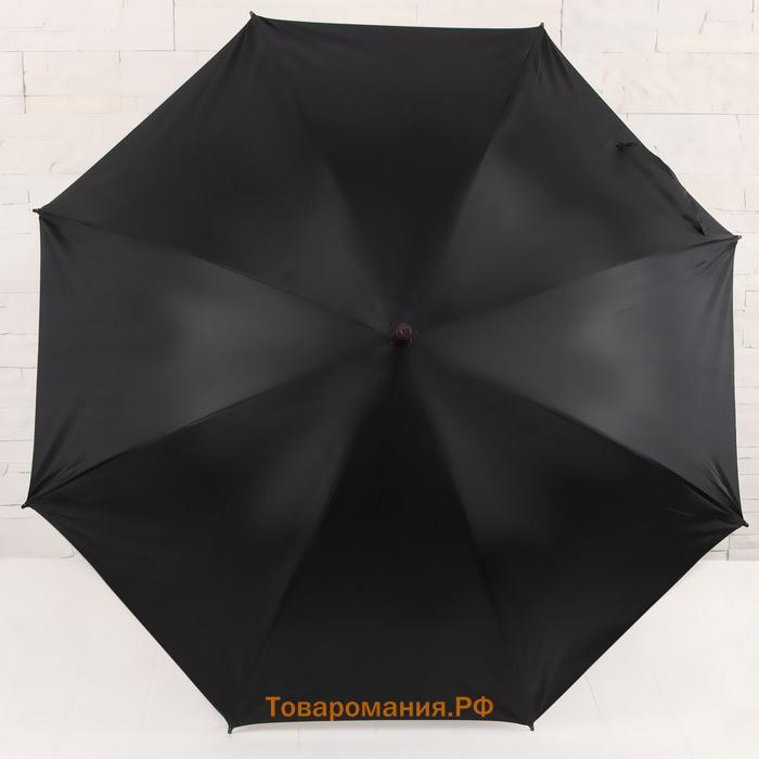 Зонт - трость полуавтоматический, «Однотонный», 8 спиц, R = 52 см, цвет синий