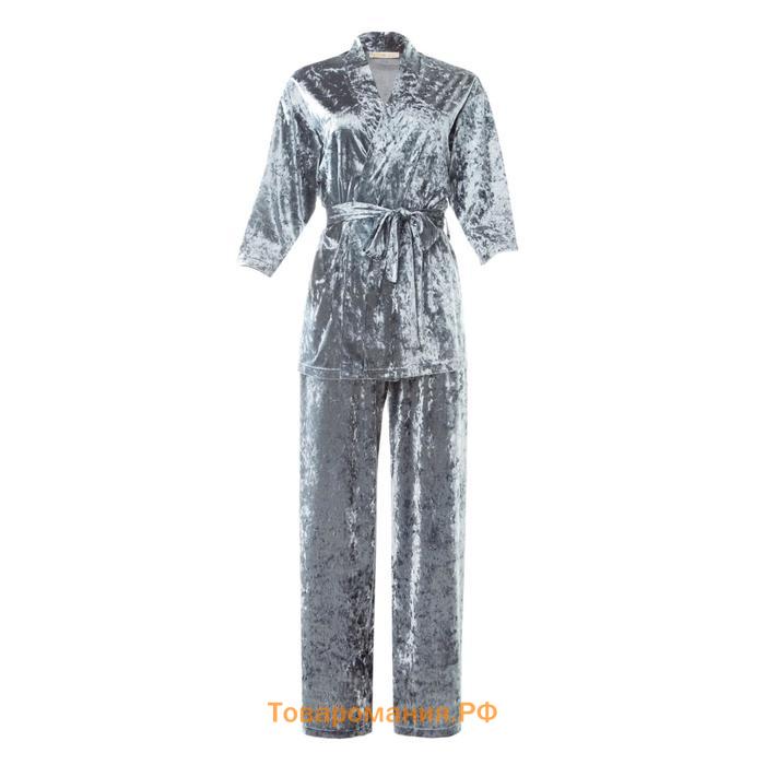 Костюм женский (жакет и брюки) KAFTAN "Бархат", 40-42, серый,