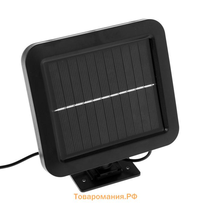 Светодиодный прожектор на солнечной батарее 18 Вт, выносная панель, пульт ДУ, 15 × 13 × 7 см, 6500К