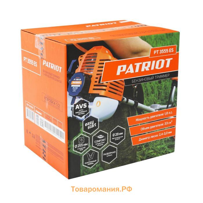 Триммер бензиновый PATRIOT PT3555ESCountry, 1.32 кВт, 8000 об/мин, скос 46/25.5 см, 4Т-нож