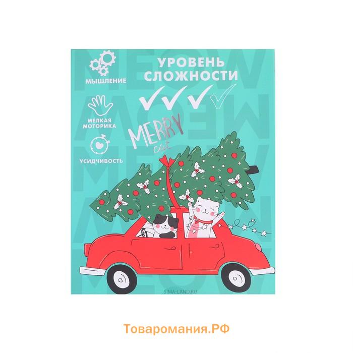 Адвент - календарь новогодний с металлическими головоломками «Котики», 5 шт.