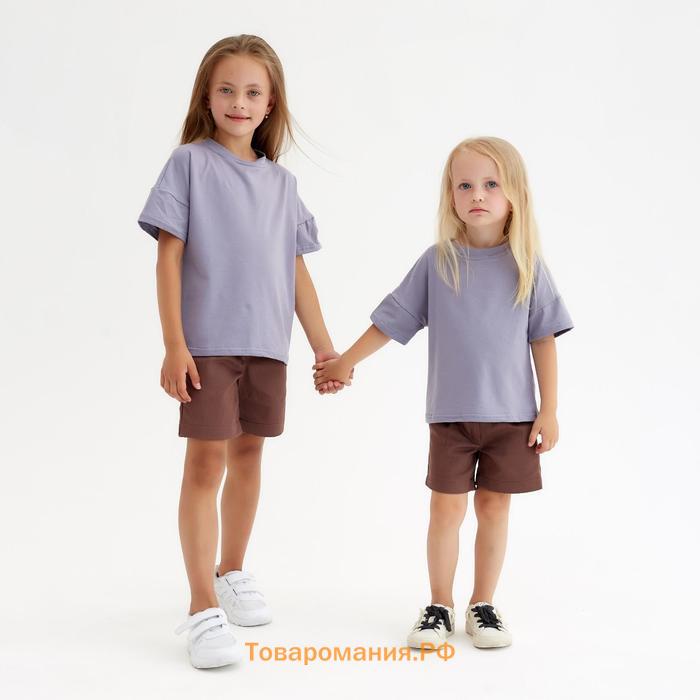 Шорты для девочки MINAKU: Casual collection KIDS цвет шоколадный, рост 128