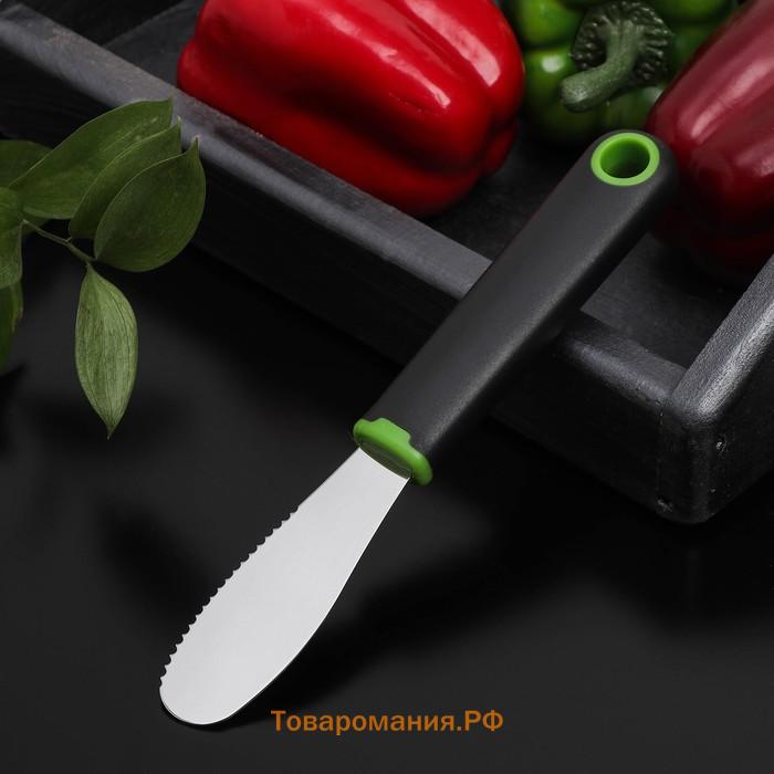 Нож для масла Lime, 20×3 см, цвет чёрно-зелёный