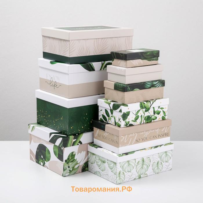 Набор коробок 10 в 1, упаковка подарочная, «GREEN», 12 х 7 х 4 - 32.5 х 20 х 12.5 см