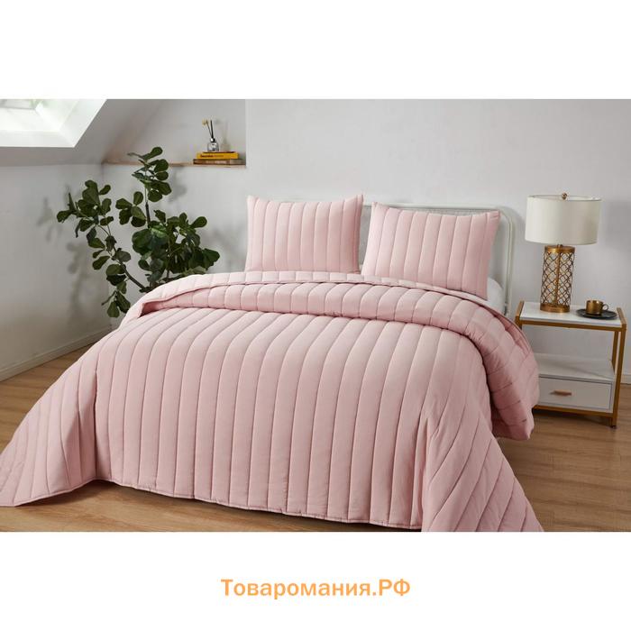Комплект с покрывалом «Микаэль», размер 230х250 см, 50х70 см - 2 шт, цвет розовый