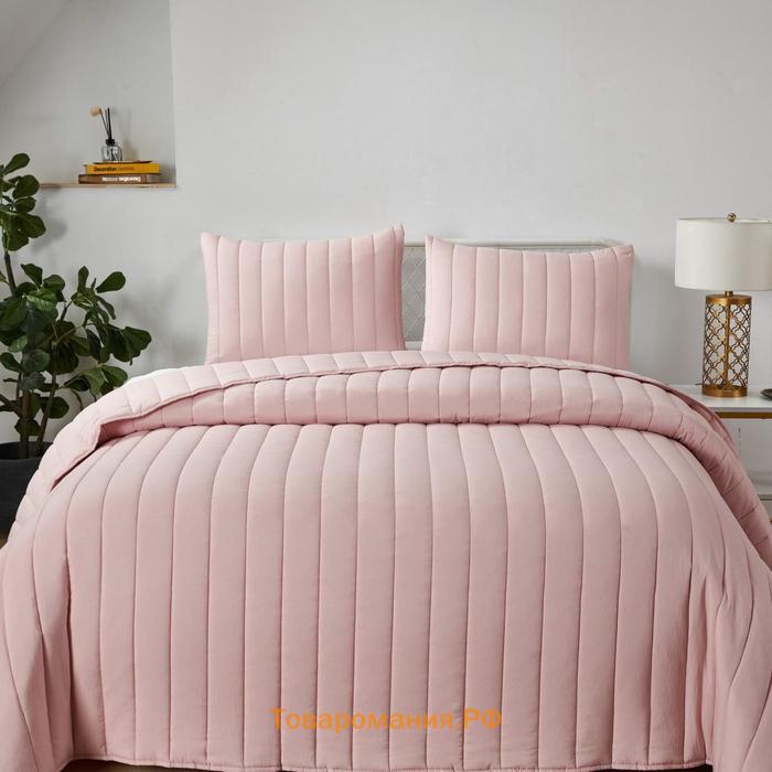 Комплект с покрывалом «Микаэль», размер 230х250 см, 50х70 см - 2 шт, цвет розовый