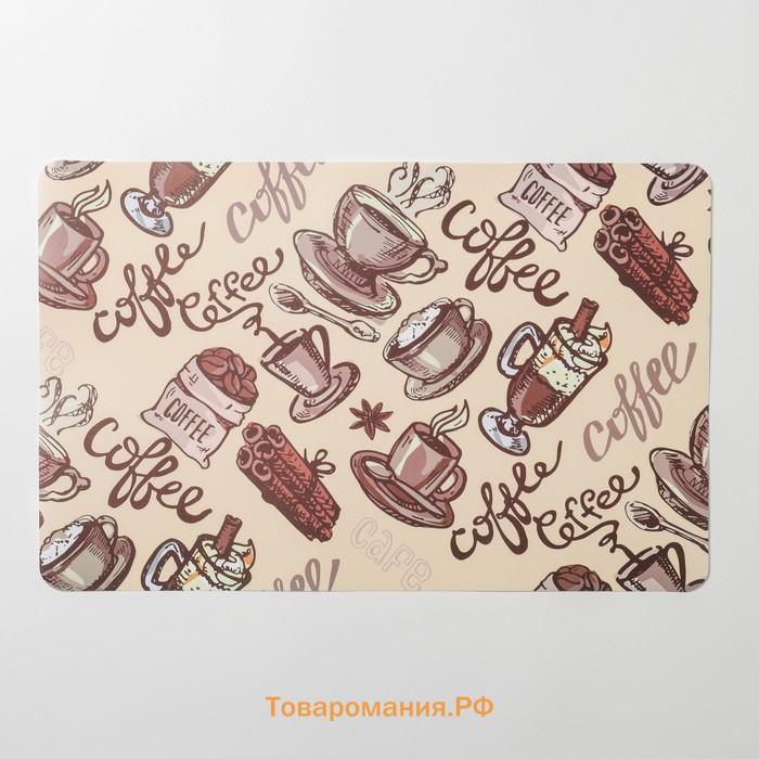 Салфетка сервировочная на стол Coffee, 43×28 см, цвет бежевый