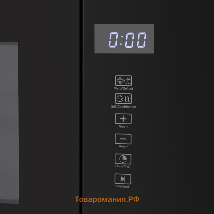 Встраиваемая микроволновая печь HOMSair MOB205GB, 1080 Вт, 20 л, 5 режимов, чёрная