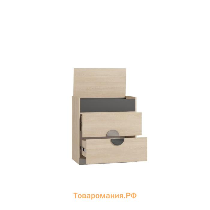 Комод «Тиволи», 750 × 446 × 824 мм, 2 ящика, дуб сонома / глиняный серый / графит серый