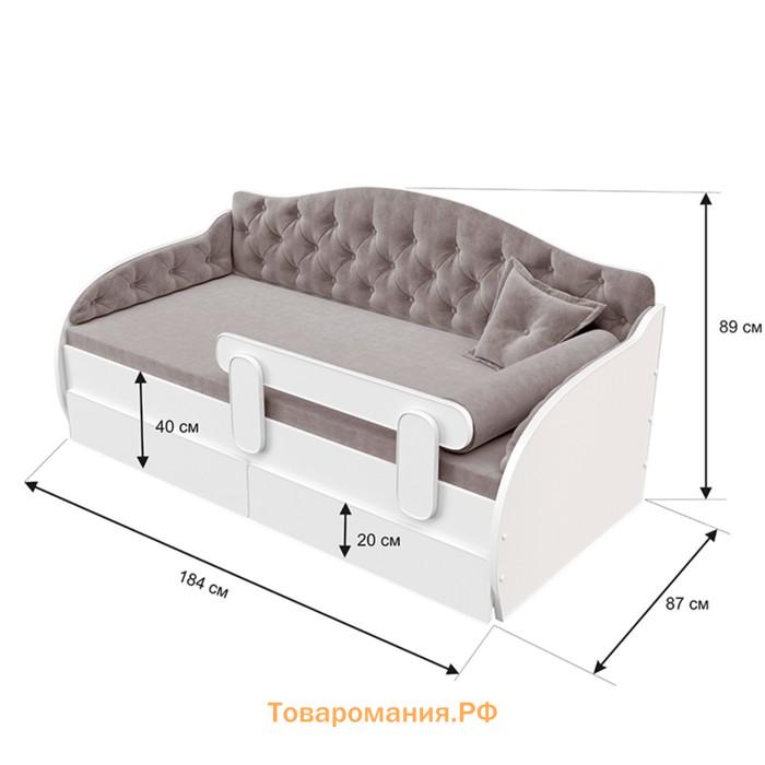 Кровать-тахта «КарлСон24» «ВЭЛЛИ», 87х185х89 см, серая