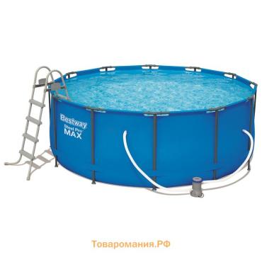 Бассейн каркасный Bestway Steel Pro MAX 56420, 366×122 см, фильтр-насос, лестница, тент, круглый