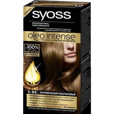 Краска для волос Сьесс Oleo Intense, тон 5-86, карамельный каштановый