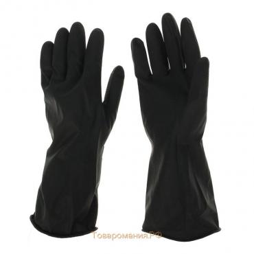 Перчатки хозяйственные латексные, размер XL, защитные, химически стойкие, 63 гр, цвет чёрный