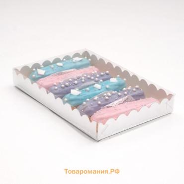 Коробочка для печенья с PVC крышкой, серебряная, 22 х 15 х 3 см