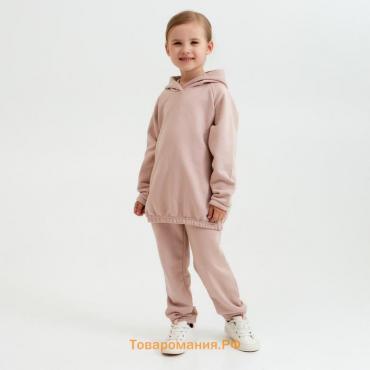 Костюм детский (худи, брюки) Casual Collection KIDS цвет пудровый, рост 122