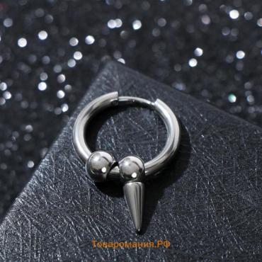 Пирсинг в ухо «Кольцо» шип с шариками, d=12 мм, цвет серебро