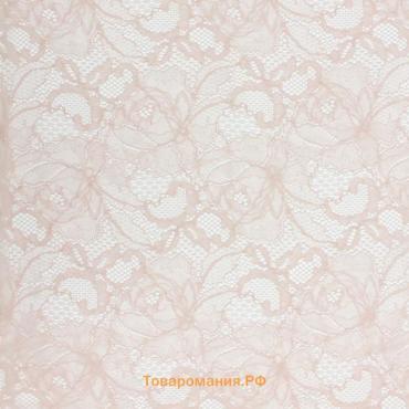 Кружевное полотно, гипюр, гладкокрашенный, стрейч, ширина 150 см, цвет розовый