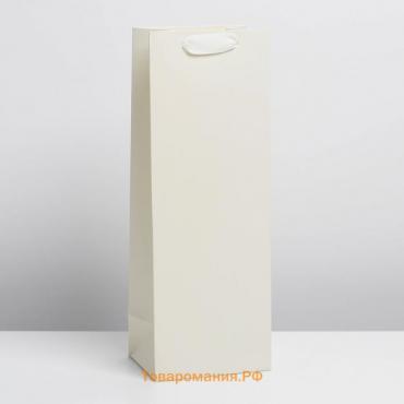 Пакет подарочный под бутылку, упаковка, «Молочный», 13 x 36 x 10 см
