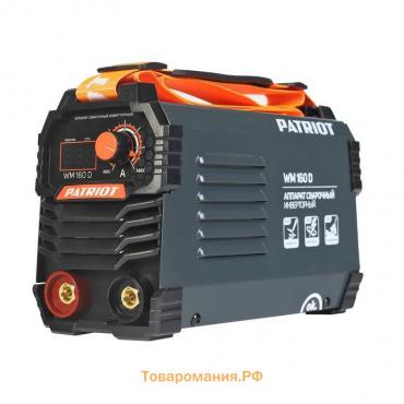 Аппарат сварочный инверторный Patriot WM160D, 220 В, 6.8 кВт, 20-160 А, электроды 1.6-4 мм