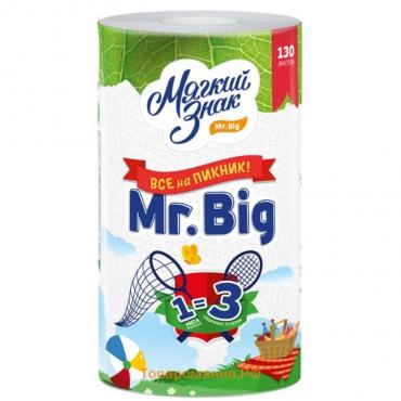 Полотенца бумажные «Мягкий знак» Mr.Big, 2 слоя, 1 рулон, 165 листов, белые
