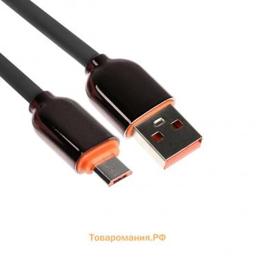 Кабель MicroUSB - USB, 2.4 A, оплётка PVC, 1 метр, серый